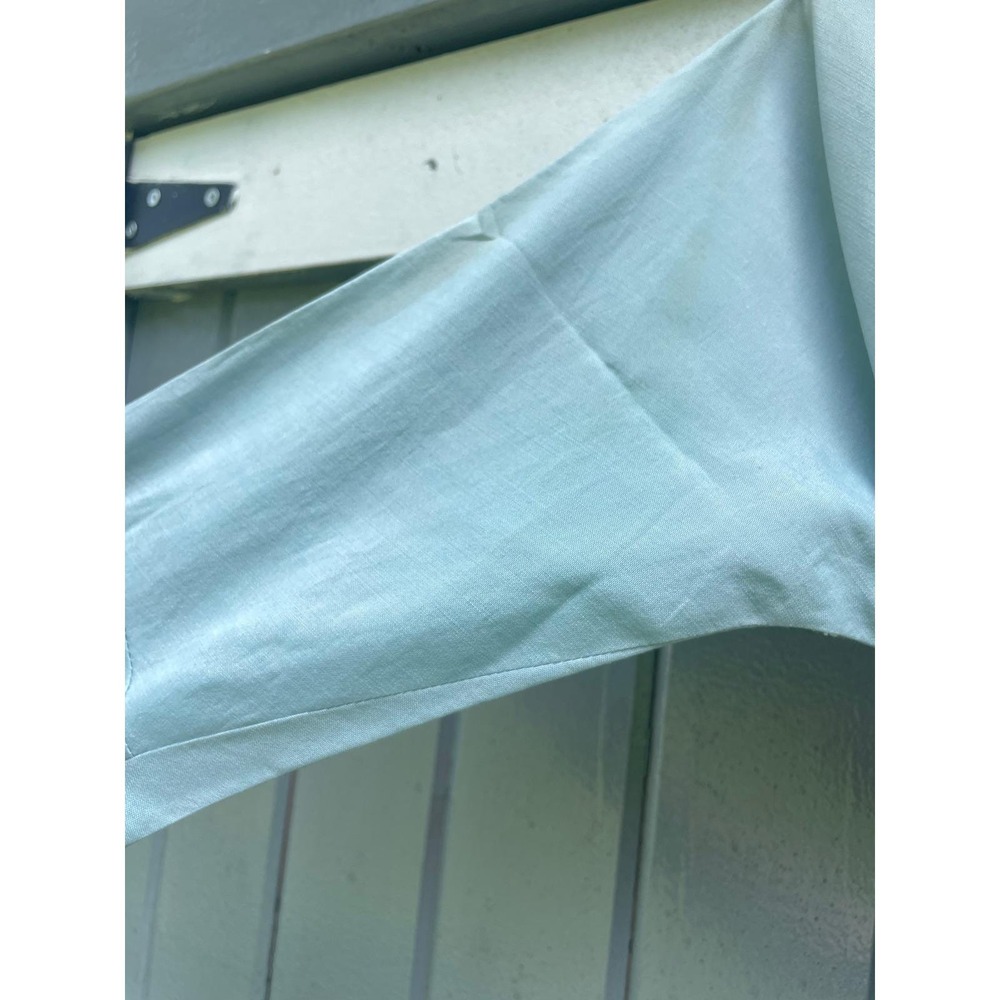 Vintage‎ 50s Seafoam Blue Portrait Collar Dress. Bow Tulle Crinoline Fair - Picture 8 of 11